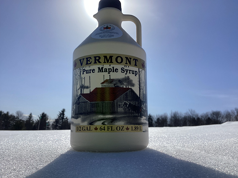 half-gallon pure Vermont  maple syrup